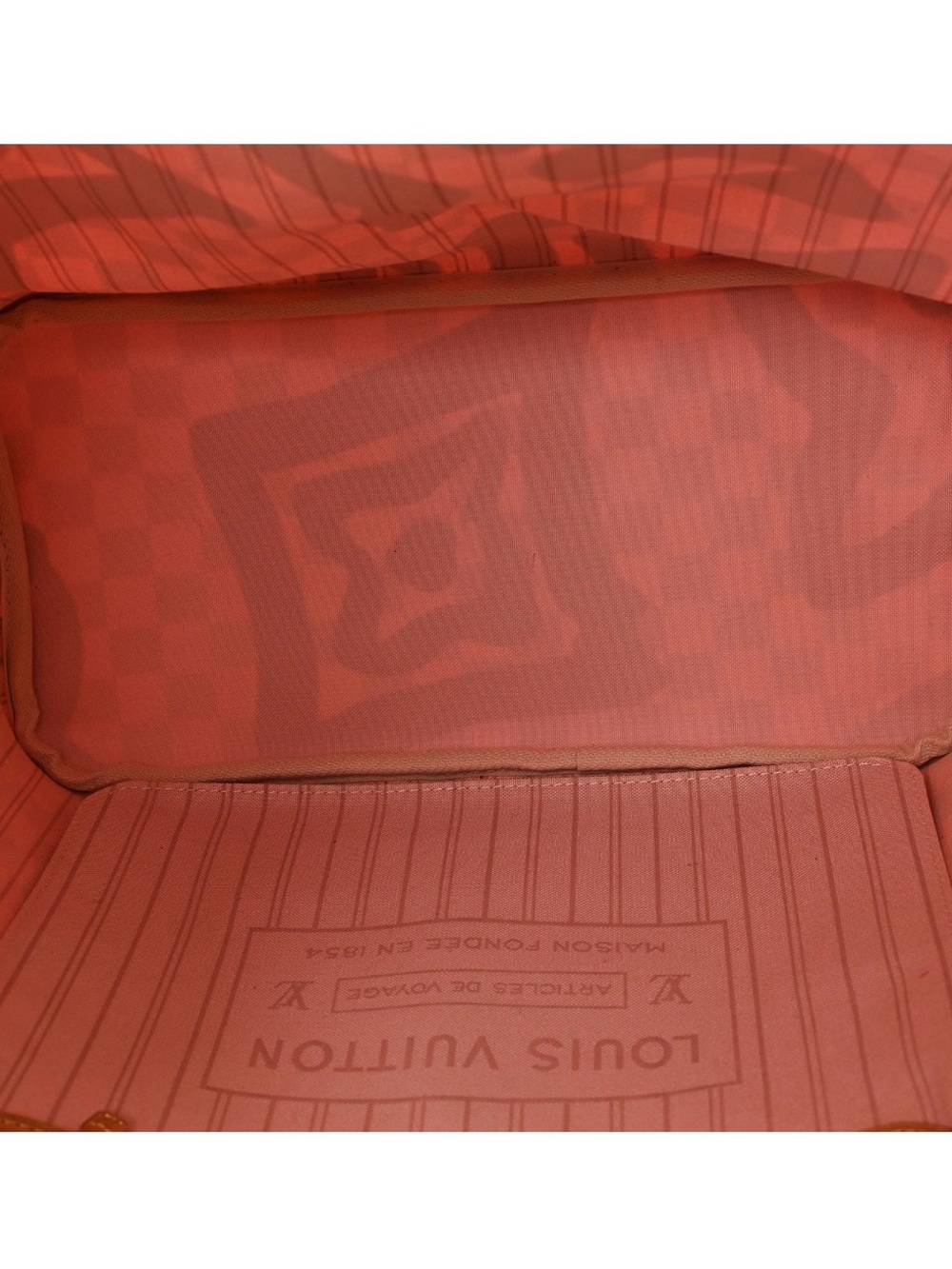 Louis Vuitton Pink & Cream Damier Azur Graffiti Neverfull Tote - Picture 4 of 11